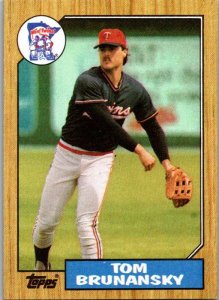 1987 Topps Baseball Card Tom Brunansky Texas Rangers sk3072