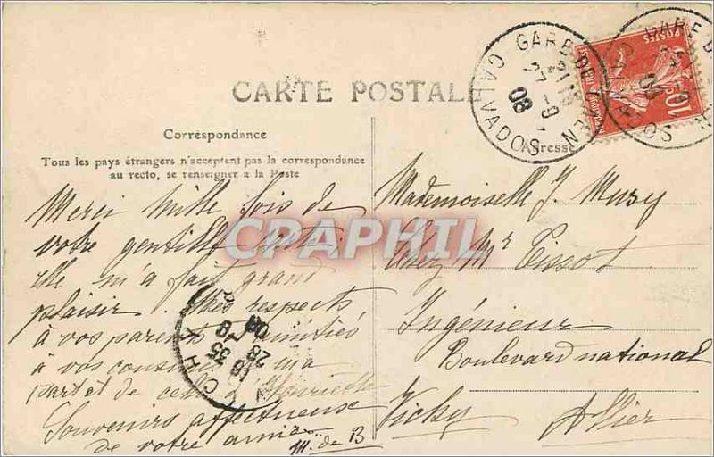 Old Postcard Caen Faculties Facade