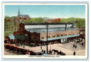 c1910's Public Market Sherbrooke Quebec Canada Unposted Antique Postcard