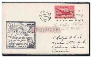 1 letter US Flight Boston Halifax April 1, 1947