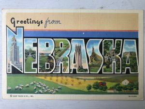 Vintage Postcard 1939 Greetings from Nebraska