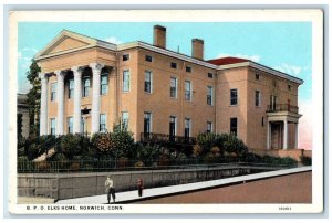 c1960s BPO Elks Home Building Vintage Post Office Norwich Connecticut Postcard