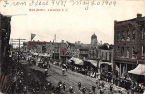 Aberdeen South Dakota Main Street Parade Scene Antique Postcard K100609