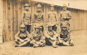 SQ 16 Co. 7 - N. E. Army Soldiers 1917 Real Photo Postcard