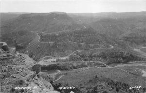 Arizona~Highway 60 Aerial View~Road Winding Through Mountains~1940s RPPC