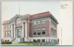 Aurora Illinois~Carnegie Public Library~E Benton Street~c1905 FP Schickler~CT
