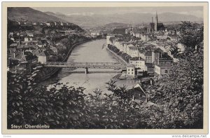 STEYR, Higher-Austria, Austria, 1900-1910's; Aerial View, Bridge