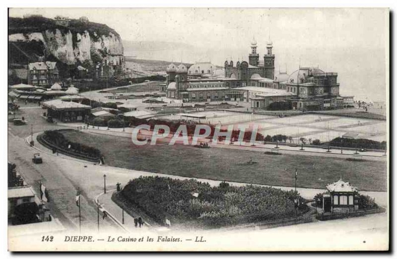 Old Postcard Dieppe and Casino Cliffs