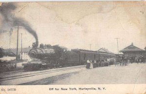Hurleyville New York Railroad Station Train Antique Postcard KK1458