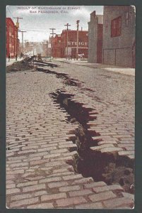1906 PPC* San Francisco Ca Earthquake Shows Road Split Apart Mint