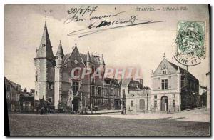 Old Postcard Etampes L & # 39Hotel Town