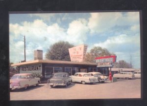 HOLIDAY HOUSE RESTAAAAAAUANT 1950's CARS ADVERTISING POSTCARD