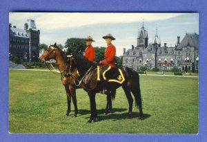 Montreal, Quebec, Canada Postcard, Mounties On Horseback, 1958!