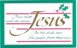 US Unused. Christmas. His Name is JESUS.