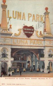 ENTRANCE TO LUNA PARKCONEY ISLAND NEW YORK POSTCARD 1908