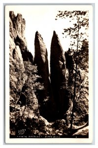 RPPC Twin Needles Black Hills South Dakota SD Vik Photo 5115 Postcard R21