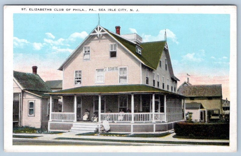 1920's SEA ISLE CITY NEW JERSEY NJ ST ELIZABETH'S CLUB OF PHILADELPHIA POSTCARD