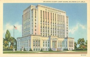 Oklahoma County Court House, Oklahoma City, Curteich Linen Postcard