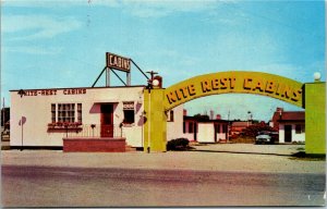 Postcard MB Brandon Nite-Rest Cabins Highway 10 Classic Car 1950s K59