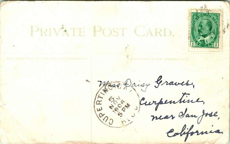 Vtg Postcard 1906 Private Post Card - Lake Louise Laggan Canadaian Rockies