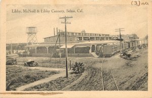 Postcard Railroad Cars At Libby McNeill & Libby Cannery Selma Ca Fresno County