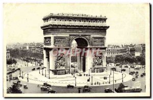 Old Postcard Paris Arc de Triomphe