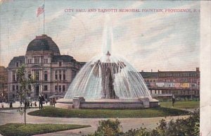 Rhode Island Providence City Hall And Bajnotti Memorial Fountain 1906