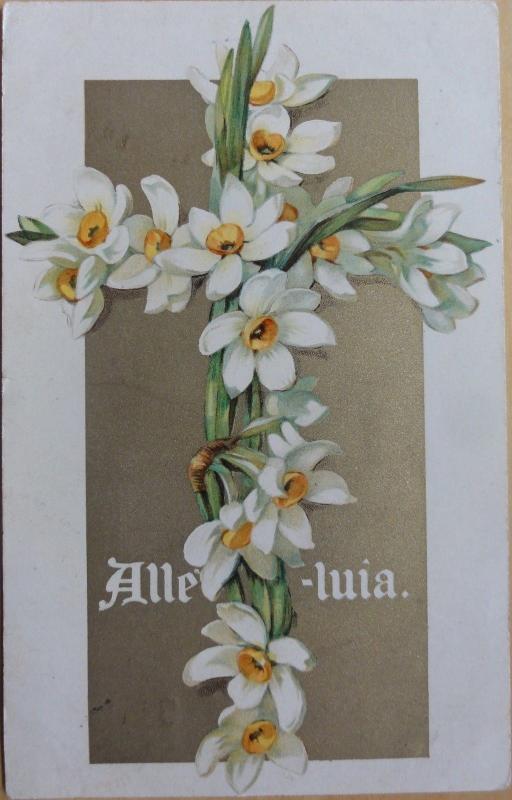 Easter Greetings: Alleluia c1907 - Pub by E. Nister No.815