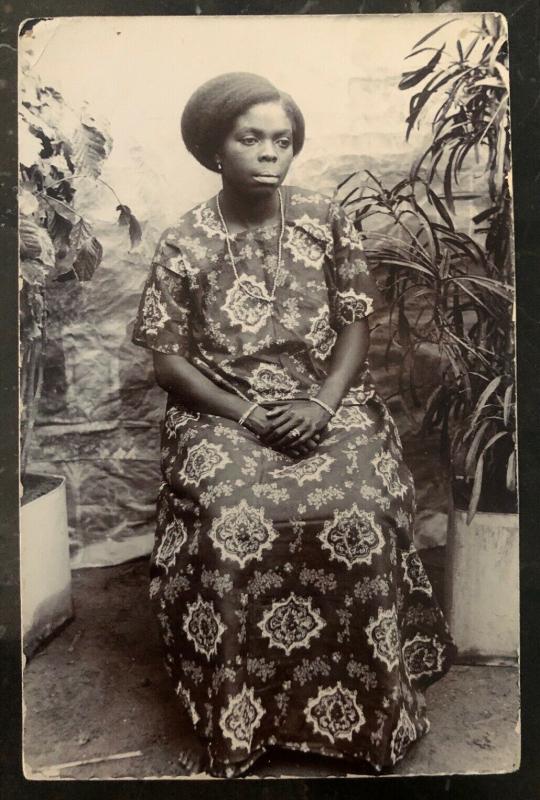 Mint French Africa Real picture Postcard RPPC Native Woman