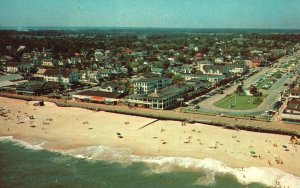 1958 Breaking Surf & Bathing Beach Center Green Rehoboth DE Posted Postcard