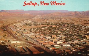 Vintage Postcard Aerial View Indian Capital Home Inter-Tribal Ceremonials Gallup