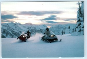 Advertising SKI-DOO Snowmobiles - snowy Mountain Views 4x6 Postcard