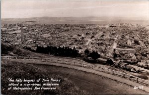 Twin Peaks Metropolitan San Francisco California Vintage RPPC C035