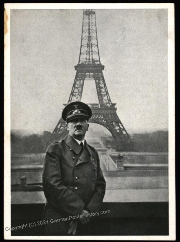 3rd Reich Germany  Adolf Hitler in Paris Fall of France Propaganda Card U 105167