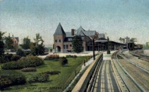 Lehigh Valley Depot, Geneva, NY, USA Railroad Train Depot 1908 postal used 1908