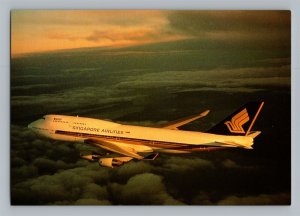 Aviation Airplane Postcard Singapore Airlines Boeing 747-400 Megatop AI7