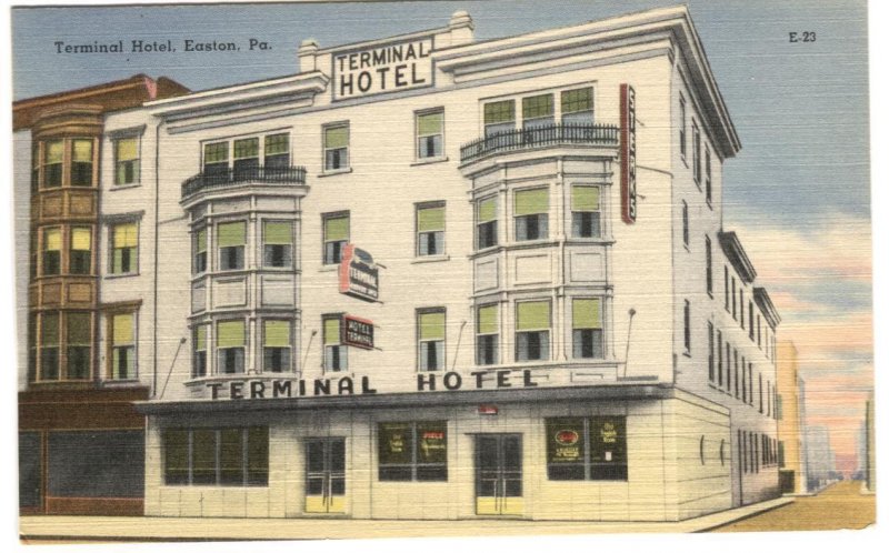 Postcard Terminal Hotel Easton PA