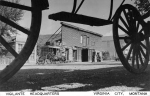 RPPC Vigilante Headquarters VIRGINIA CITY Montana Old West Town Vintage Postcard