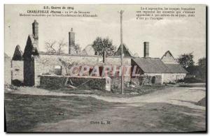 Old Postcard Charleville houses burned Militaria