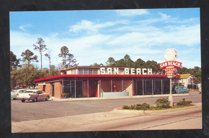 MISSISSIPPI CITY MISSISSIPPI SAN BEACH INN STEAK HOUSE RESTAURANT CARS POSTCARD