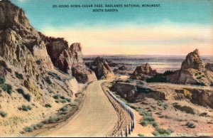 South Dakota Badlands Going Down Cedar Pass