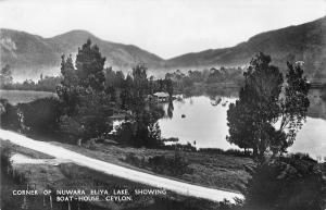 BR100118 corner of nuwara eliya lake boat house ceylon sri lanka real photo