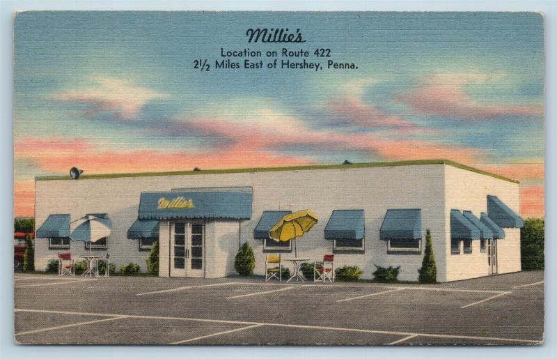 Postcard PA Hershey Millie's Restaurant Roadside Vintage c1950s Linen S14