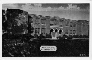 F87/ St George South Carolina Postcard c1940s High School Building