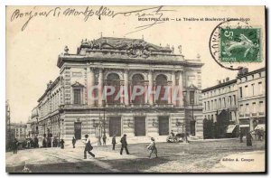 Old Postcard Montpellier Theater and Boulevard Victor Hugo