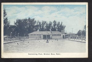 BROKEN BOW NEBRASKA SWIMMING POLL VINTAGE POSTCARD 1930 NEBR.