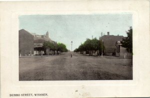 PC AUSTRALIA, WARREN, DUBBO STREET, Vintage TINTED REAL PHOTO Postcard (b31442)
