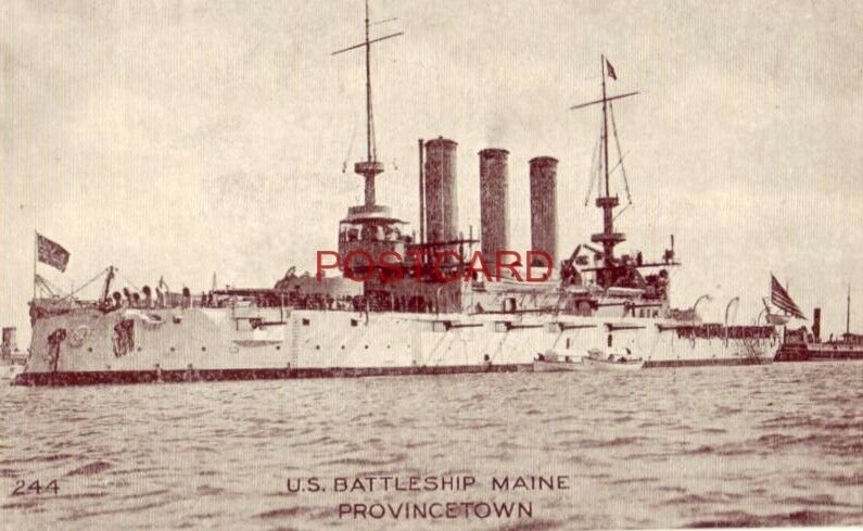 pre-1907 U. S. BATTLESHIP MAINE - PROVINCETOWN