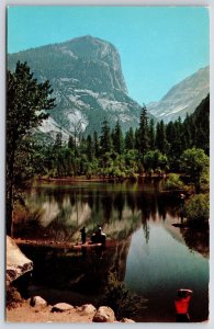 Vintage Postcard Mirror Lake Valley Tenaya Canyon Yosemite National Park Calif.