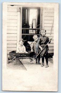 Sioux City Nebraska NE Postcard RPPC Photo 20th Century Limited Toy Wagon Posted